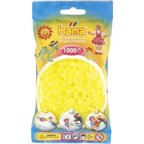 HAMA / SAC DE PERLES JAUNE NEON 1000