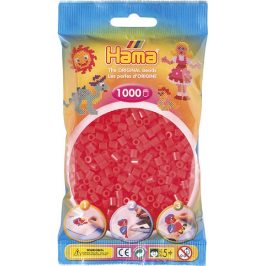 HAMA / SAC DE PERLES NEON ROUGE 1000