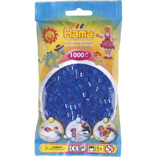 HAMA / SAC DE PERLES NEON BLEU 1000