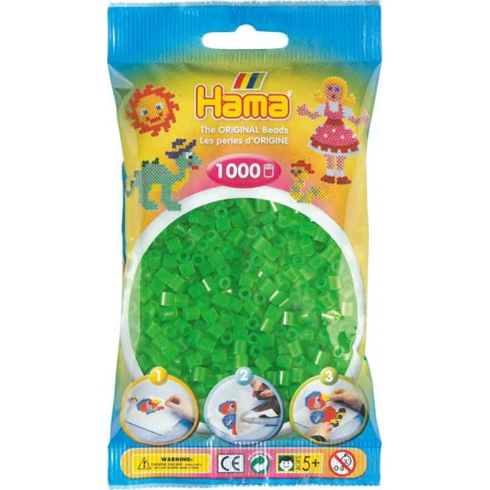 HAMA / SAC DE PERLES NEON VERT 1000