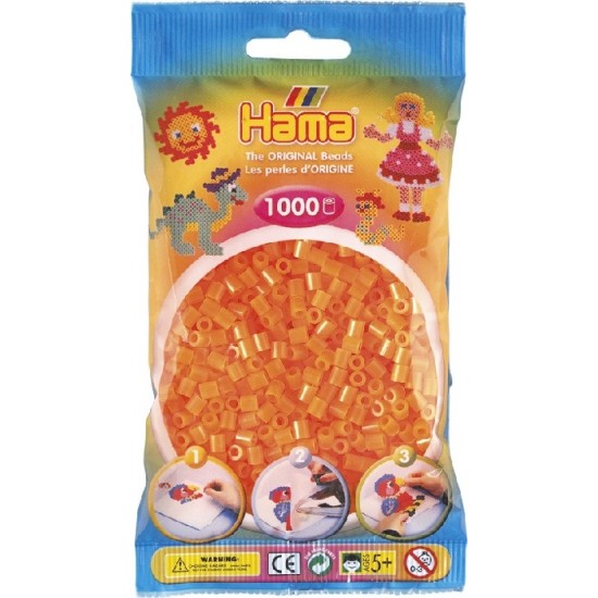 HAMA / SAC DE PERLES ORANGE NEON 1000