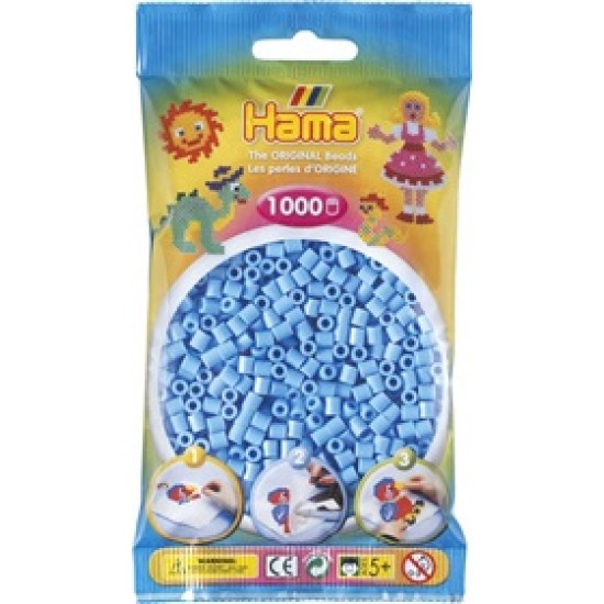 HAMA / SAC DE PERLES PASTEL BLEU 1000