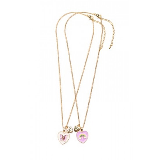 COLLIER BFF PAPILLON ET ARC-EN-CIEL
