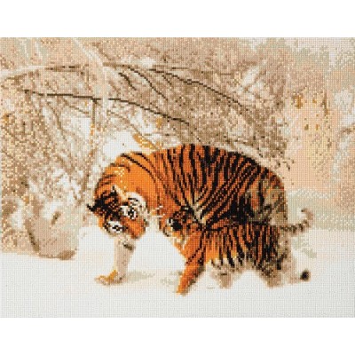 TOILE DIAMANT / TIGRE EN HIVER