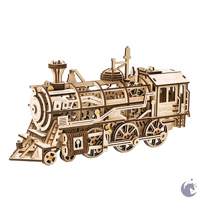 WOODEN MECHANICAL GEARS / LOCOMOTIVE